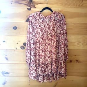 Free People Red Floral Mini Dress